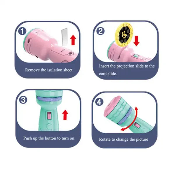 Baby Projector Torch 3 cards Cartoon