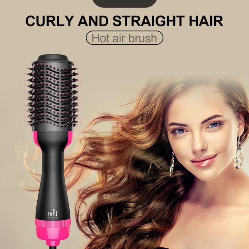 Hot Air Brush Multi-Function Hair Dryer Straightener Curler Comb One Step Professional Salon Hair Styler