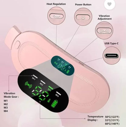 Heating Pad Women Period Pain Cramp Relief Belt  With 3 Heat Levels & 4 Massage  For Belly And Waist Pain Relief
