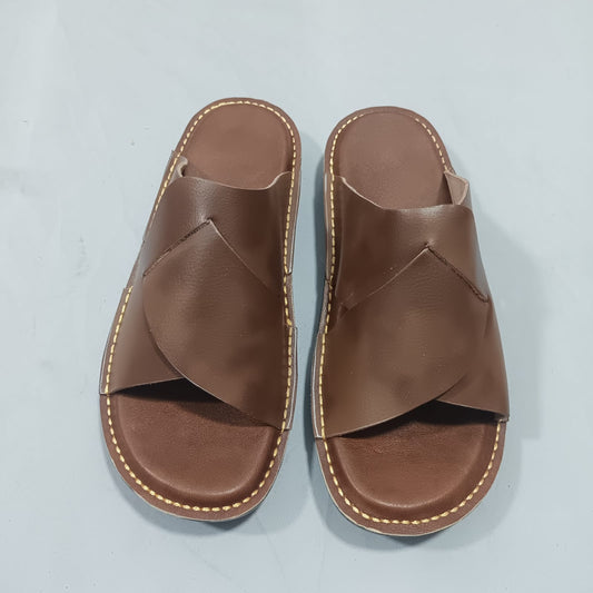 Handmade Double Shade Brown Slippers | Lightweight & Soft Comfortable Indoor House Slippers l Size 10