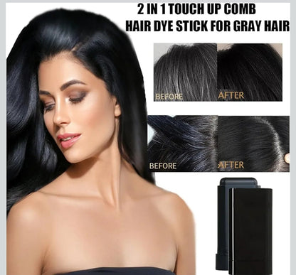 Hair Color Stick Instant Root Touch-Up - Portable Solution For Quick And Easy Gray Hair Coverage And Temporary Root Concealing (20g) - Black
