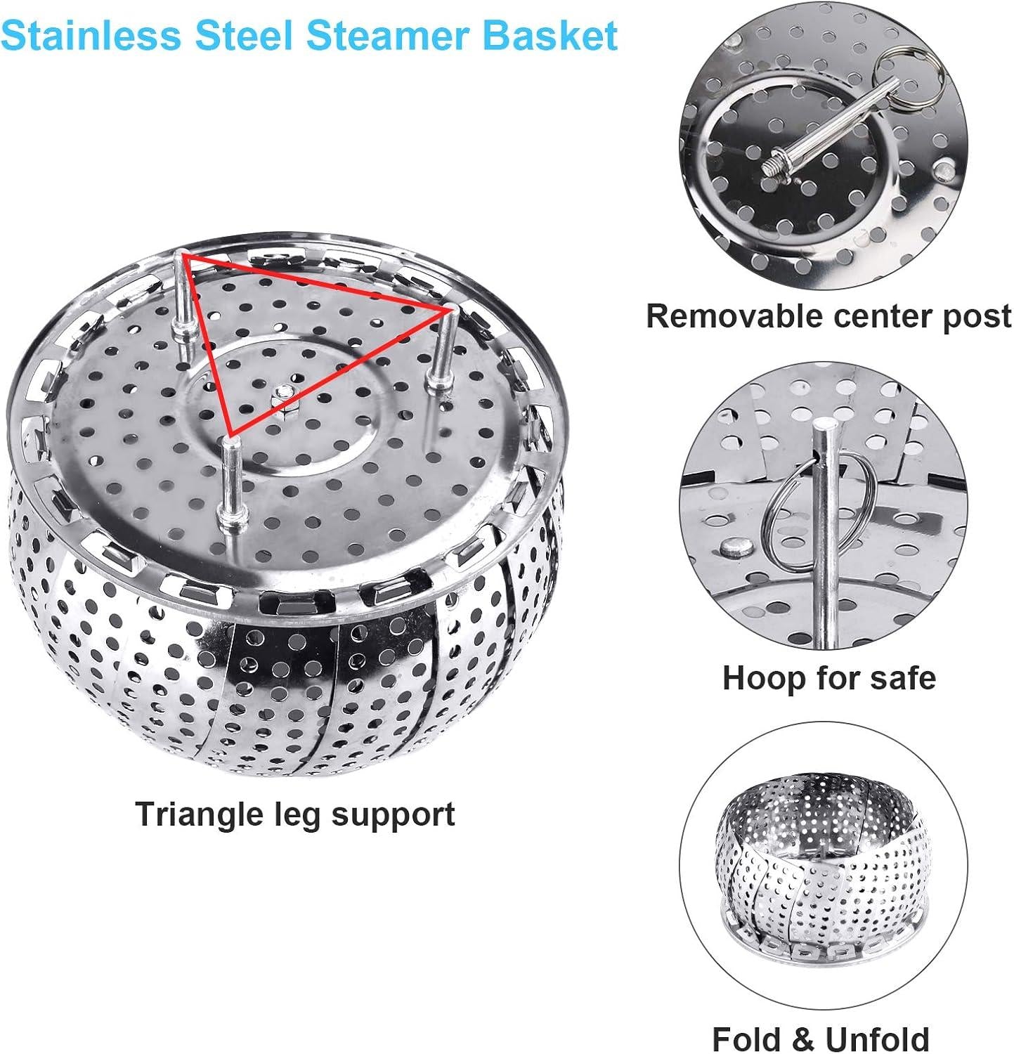 Food Steamer Collapsible Expandable Steamer Insert for Vegetables, Dumplings & Food Cooking